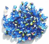 100 6x4mm Sapphire Vitrail Faceted Oval Beads